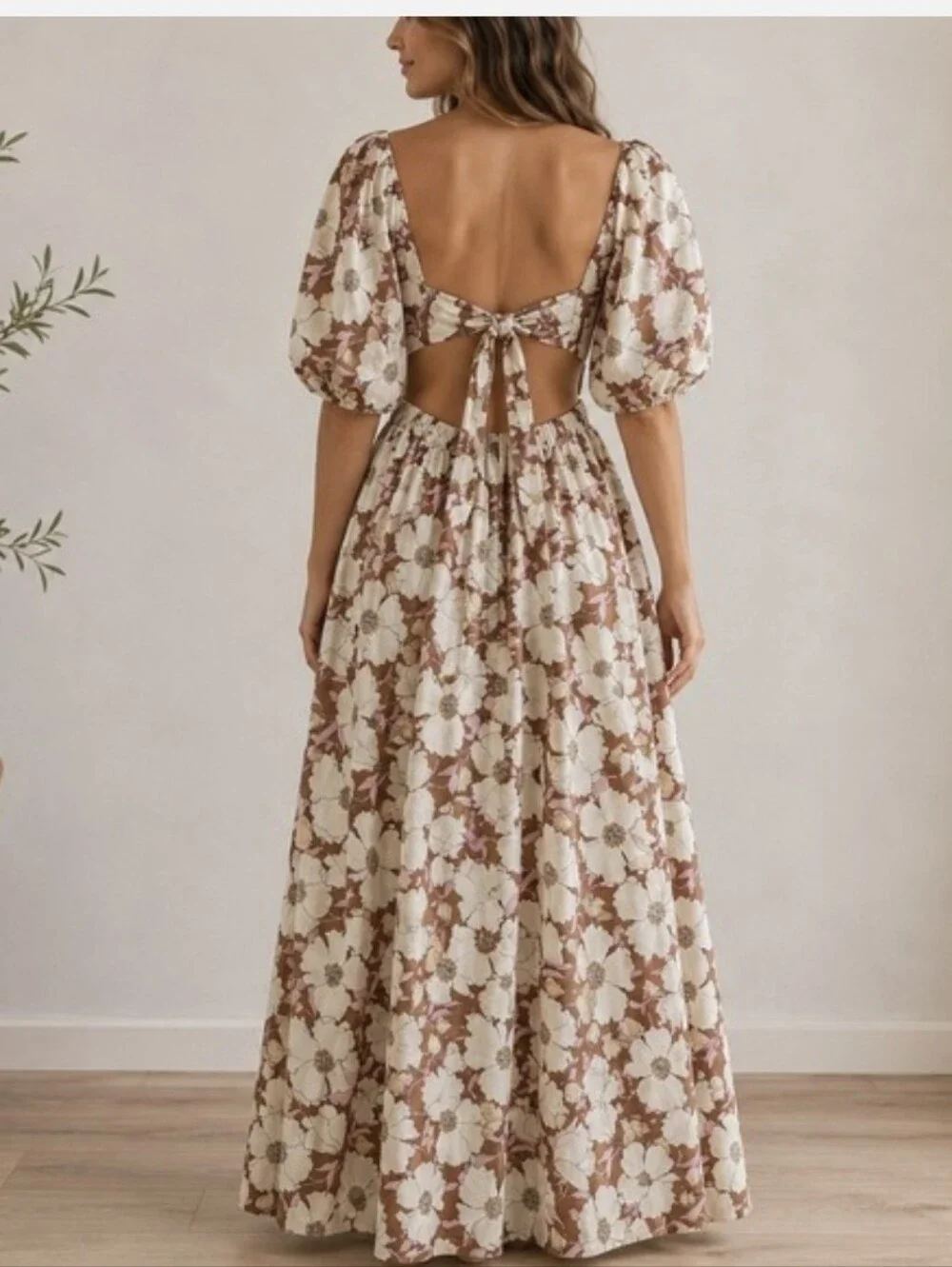 Abercrombie & Fitch Womens O Ring Dress Floral Puffed Sleeve Cottagecore Medium